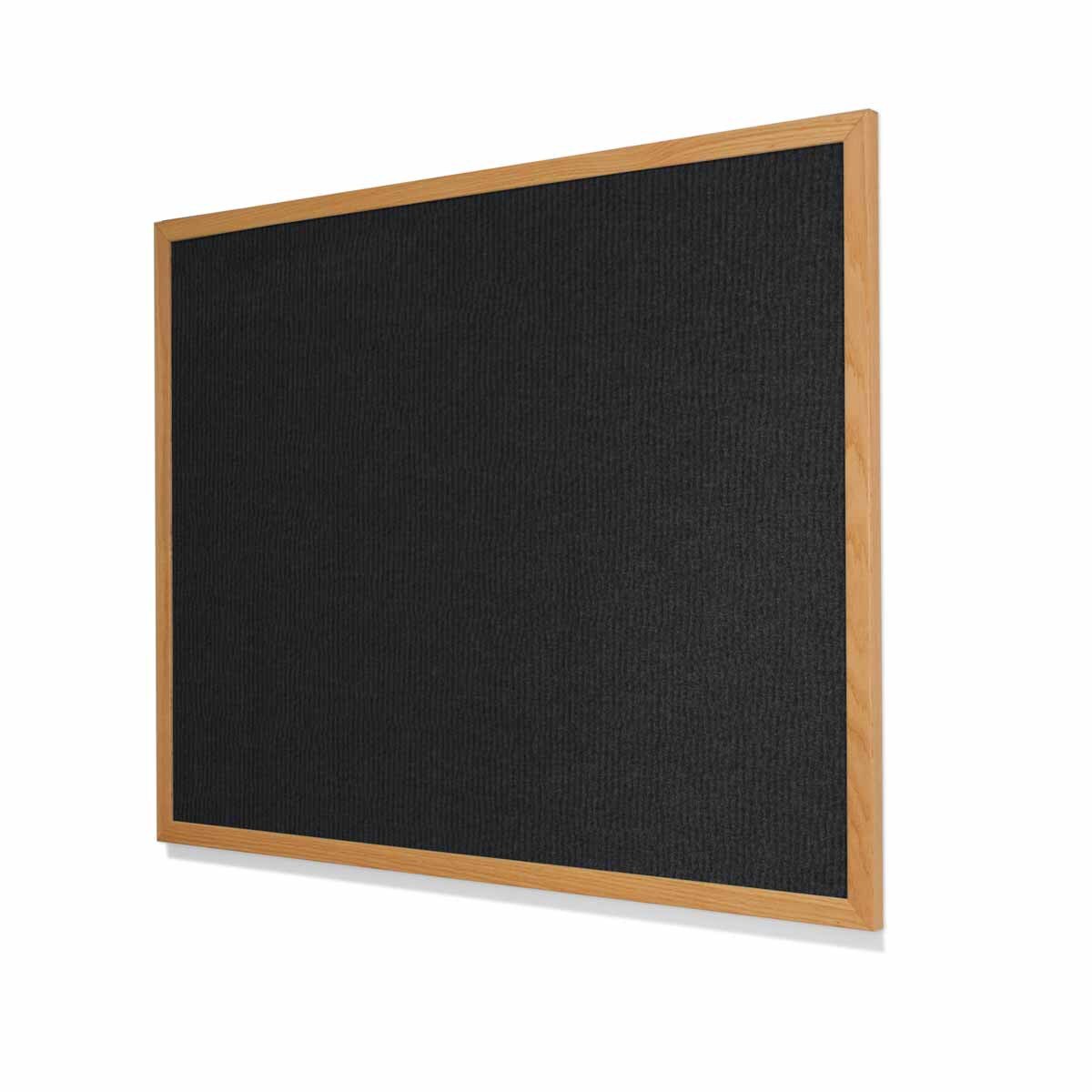 Lava Ribbed VELCRO® Compatible Cork Board with Narrow Red Oak Frame